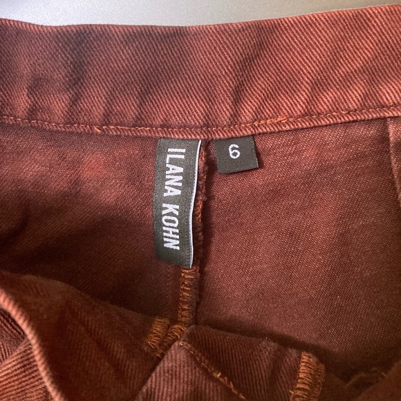 Ilana Kohn Huxie Pants Burgundy Cotton size 6 - Picture 3 of 8